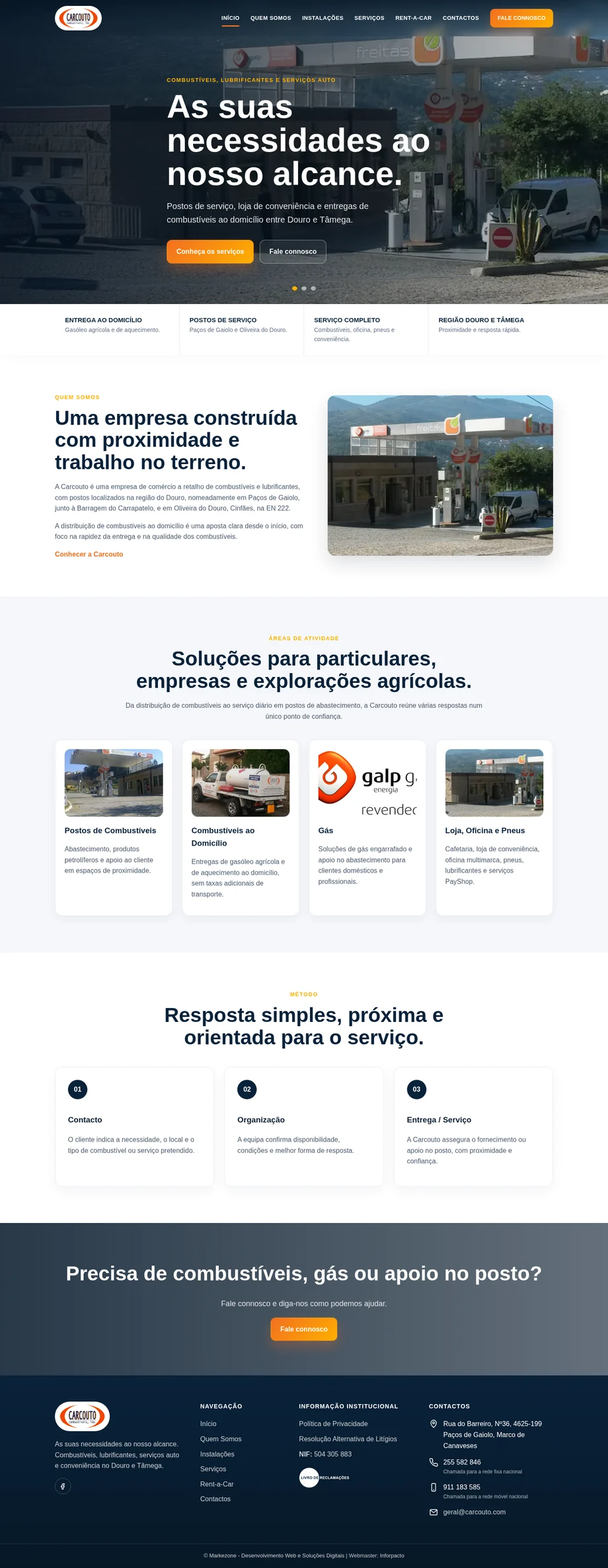 Website CarCouto, exemplo do Plano StartUp