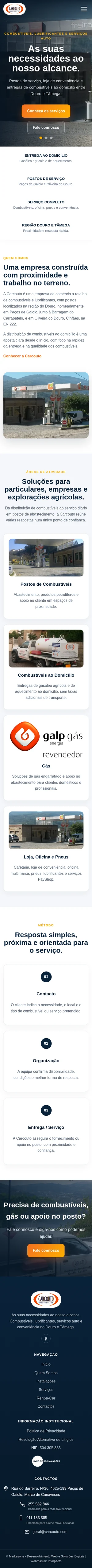 Website CarCouto em telemóvel